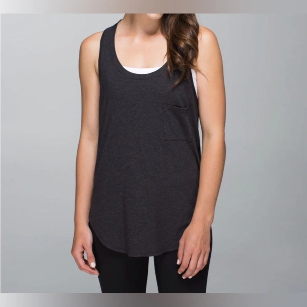 Lululemon Yogi Racerback iii Heathered Black